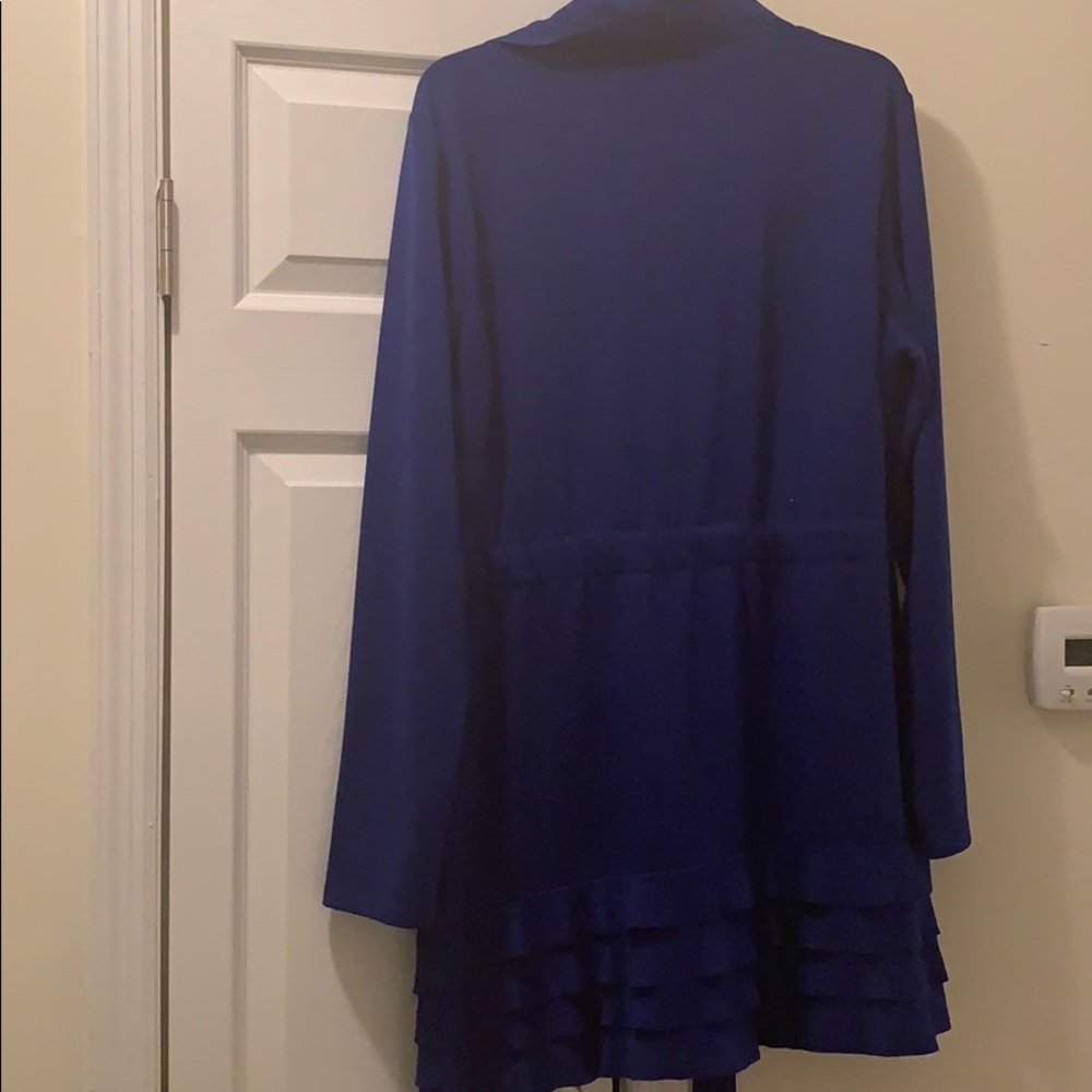 Royal blue dressy jacket with ruffles - Picture 6 of 8